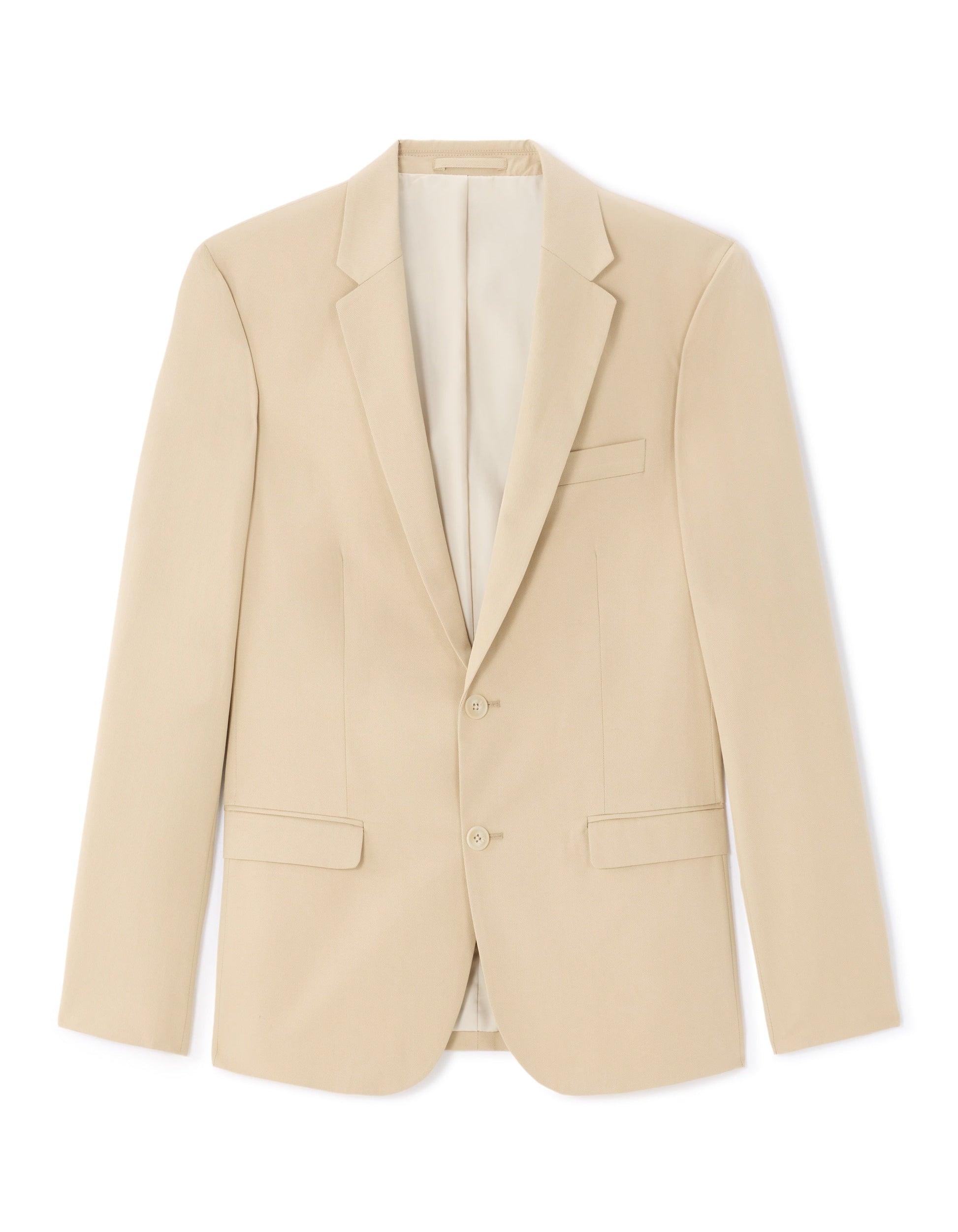 Beige slim-fit cotton and lyocell suit jacket Celio