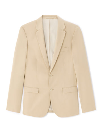 Beige slim-fit cotton and lyocell suit jacket Celio