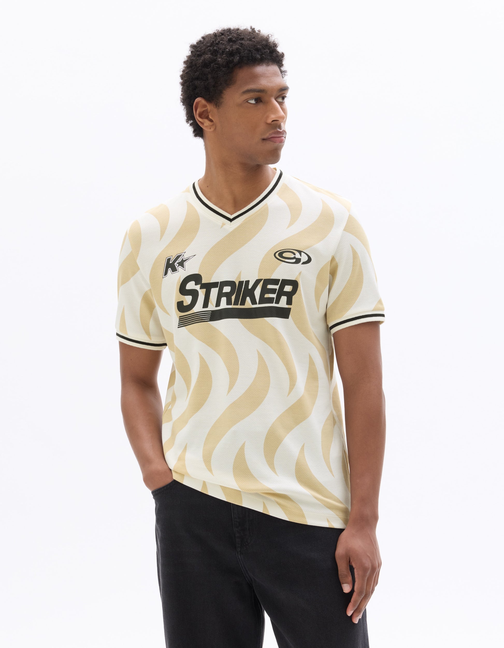 Celio Oversize Football Jersey - Beige