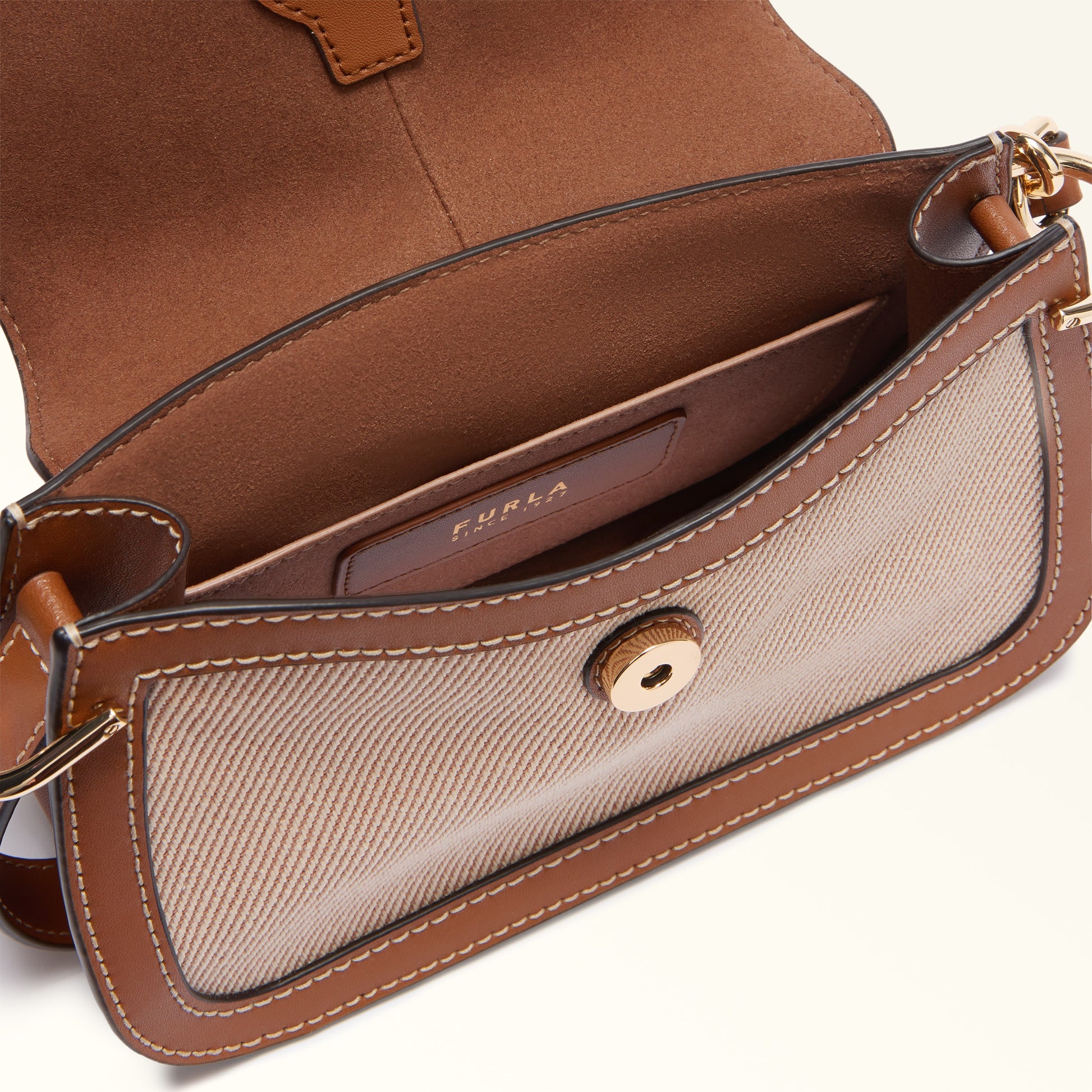 Furla Flow Mini Top Handle in Brown - Bags 