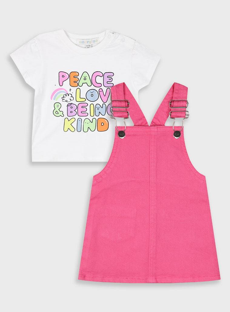 Set t-shirt with overalls for baby girls Energiers