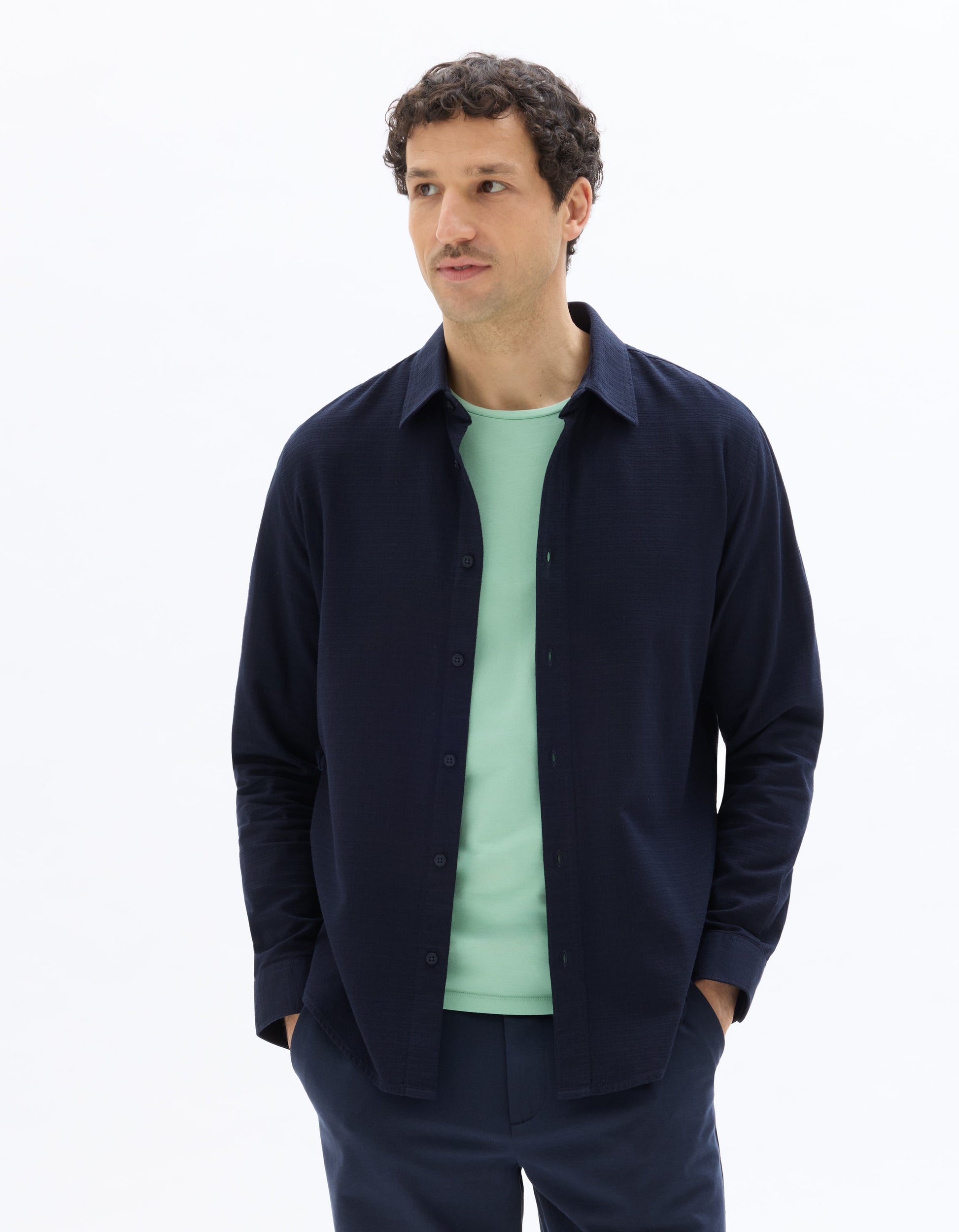 Blue Navy Long sleeves Shirt for men