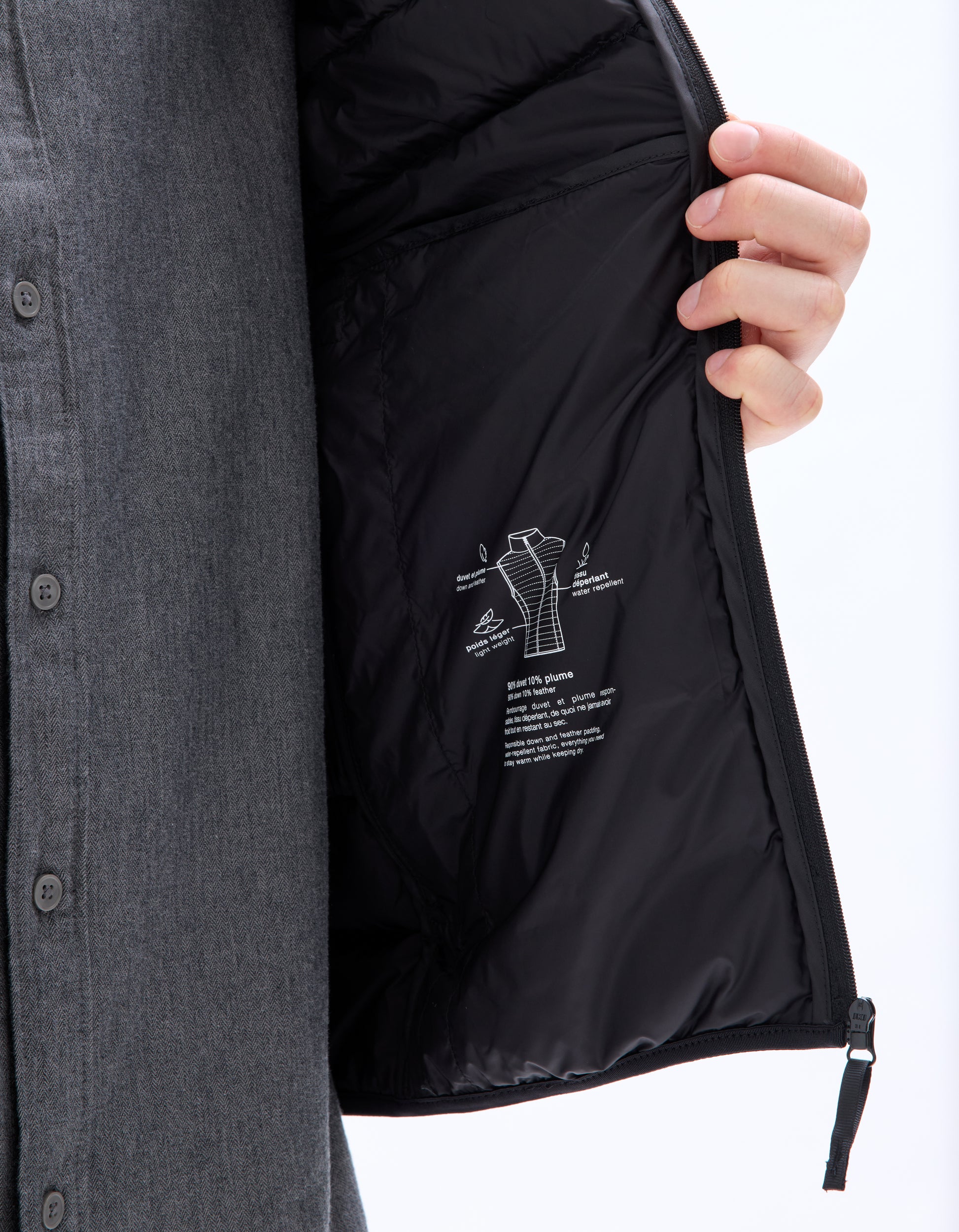 Black Puffy Jacket - Celio Lebanon