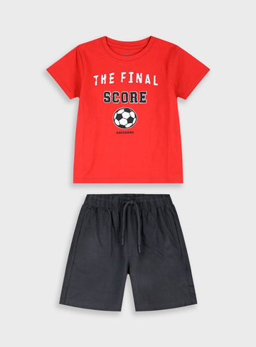 Red Set(Blouse,Shorts) for Boys