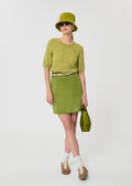 skirt in beige suede