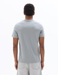 Regular Fit Crew Neck 100% Cotton T-shirt - Grey-Blue Celio