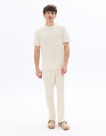 Celio Regular fit ribbed knit 100% cotton joggers - Beige