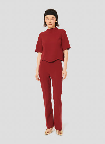 Tilda Burgundy Double Canvas Top by Tara Jarmon Lebanon