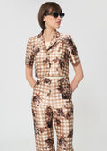 jacket in beige gingham print