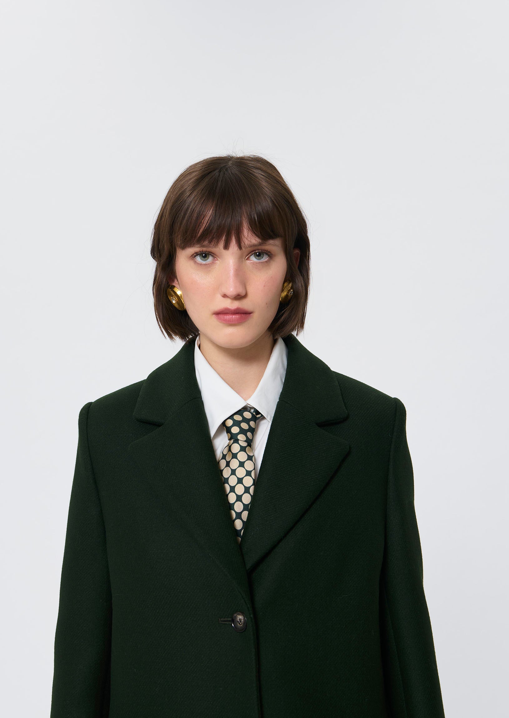 Matthew  English green woollen cloth coat for women