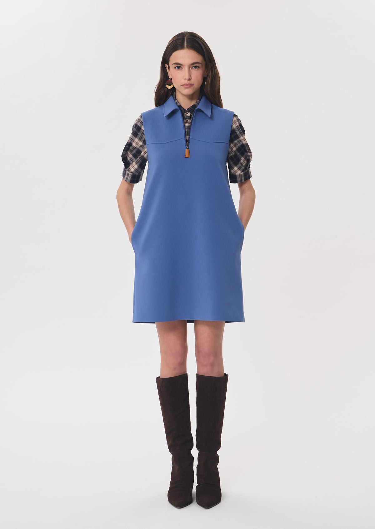 Riffi dress in denim blue by Tara Jarmon