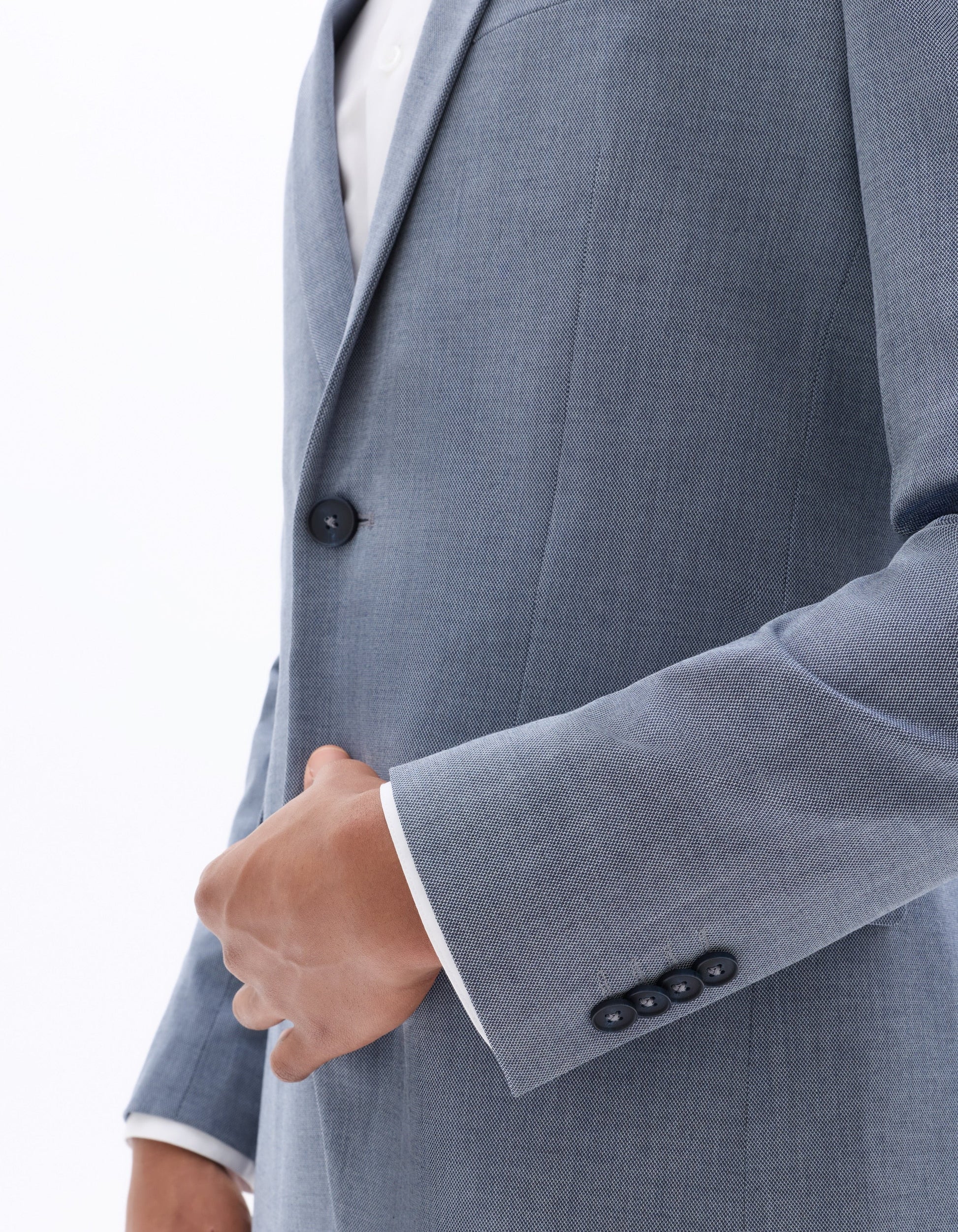Slim Fit Stretch Blue Suit Jacket Celio