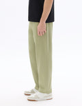 Celio Regular Fit Ribbed 100% Cotton Joggers - Green