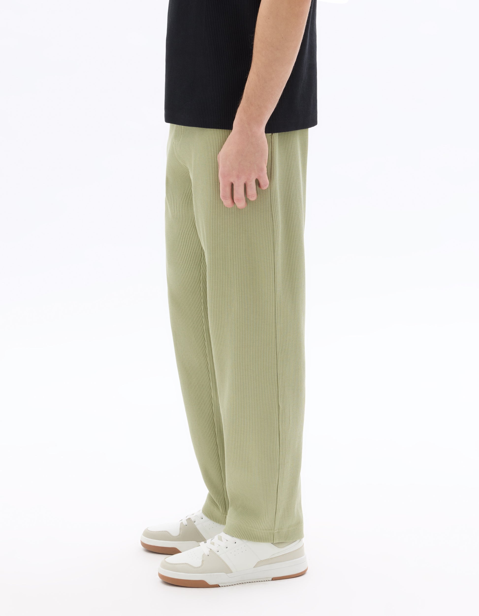 Celio Regular Fit Ribbed 100% Cotton Joggers - Green