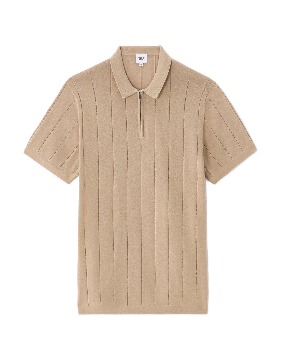 Beige Humus Short Sleeves Polo - Celio Lebanon
