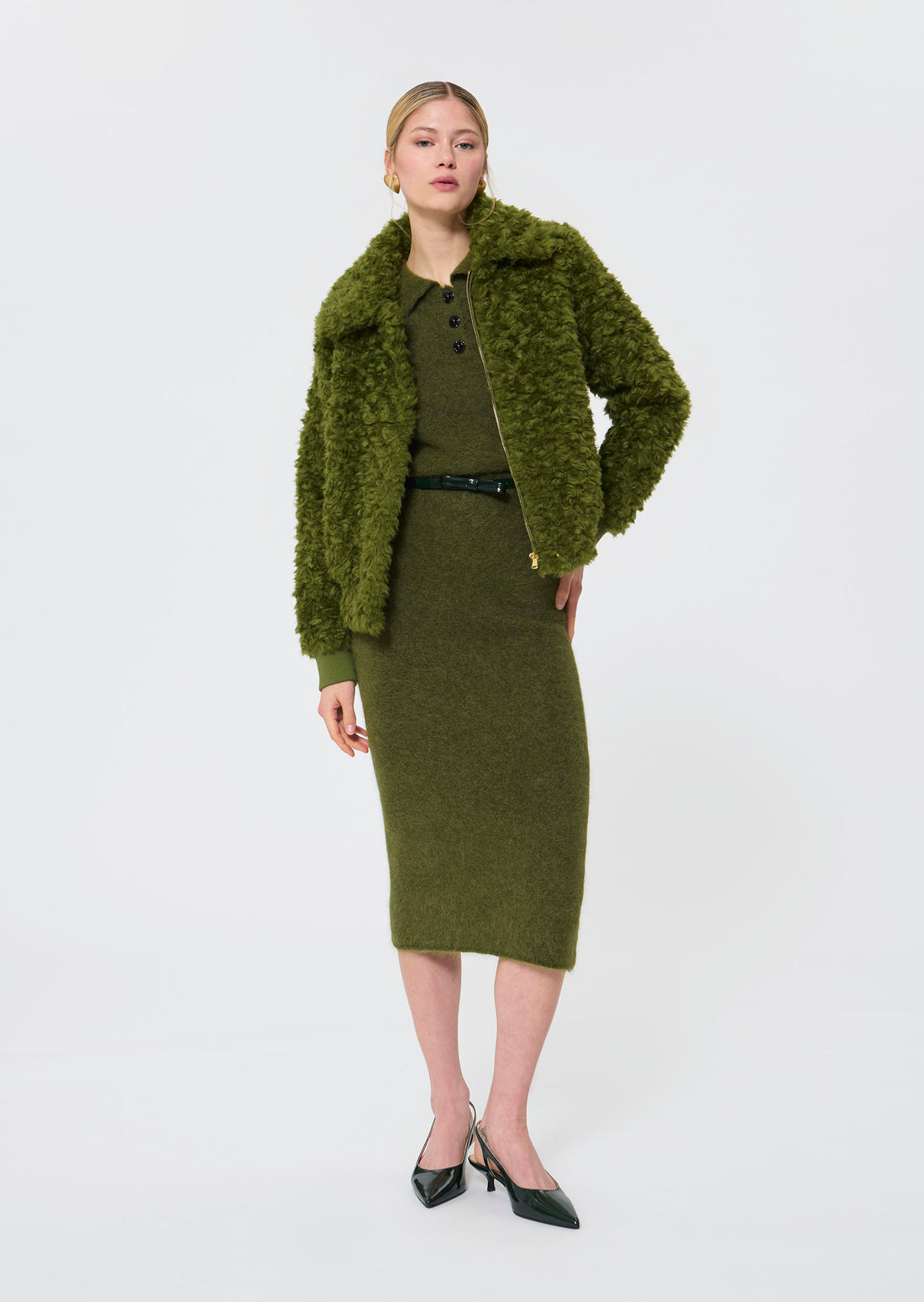 Janna  green knitted skirt for women