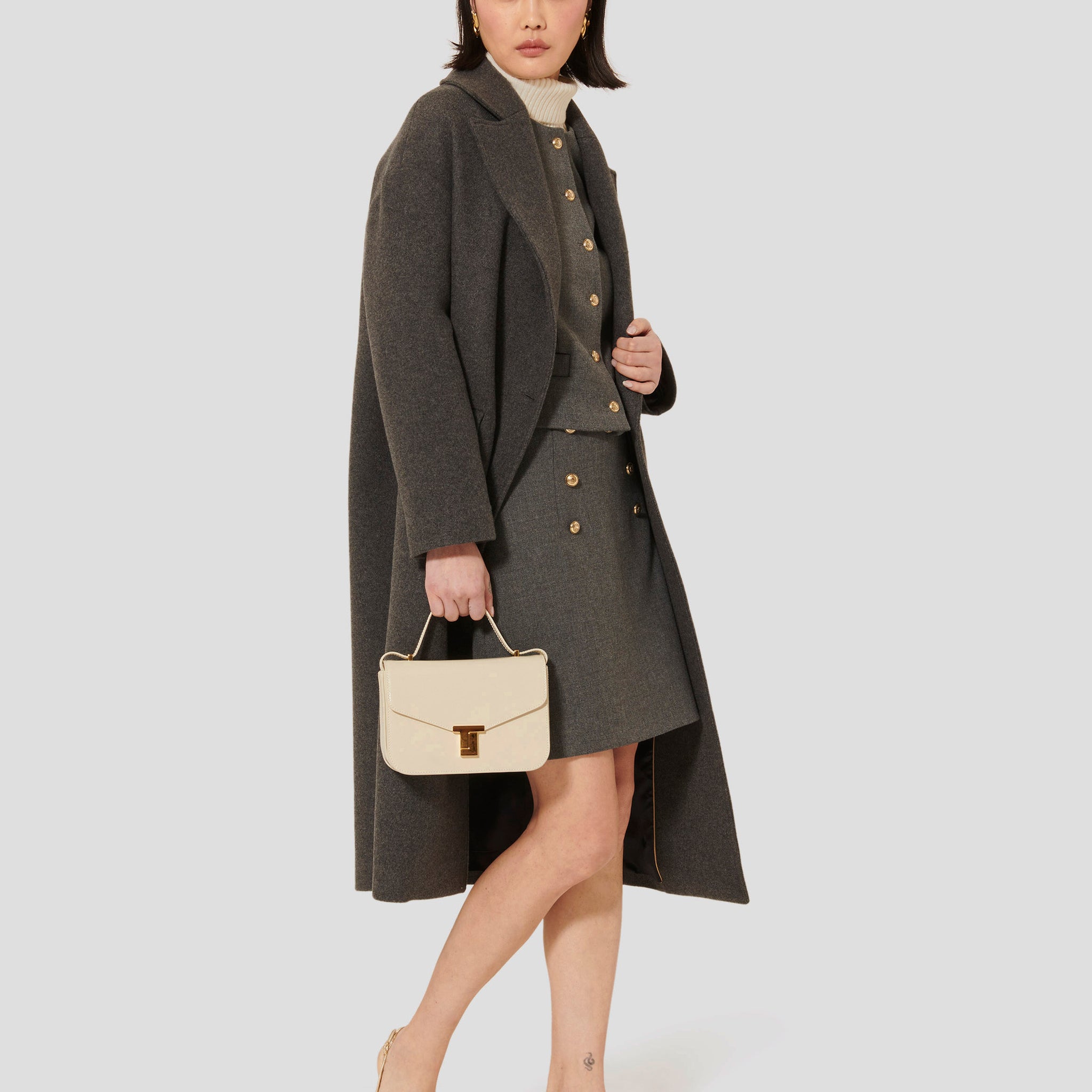 Milo grey caban coat by Tara Jarmon Lebanon