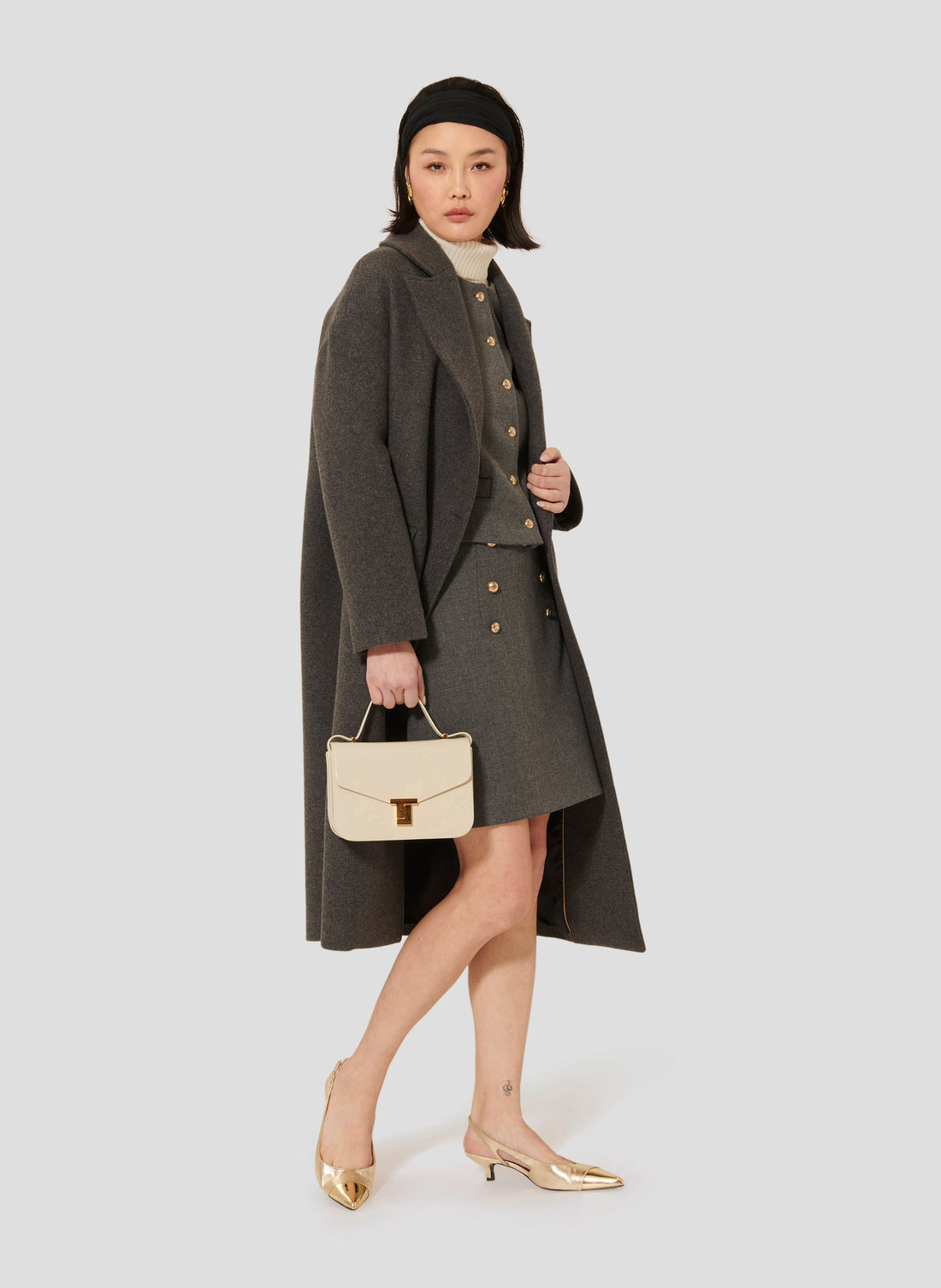Milo grey caban coat by Tara Jarmon Lebanon
