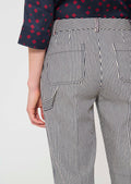 trousers in ecru with cotton stripes