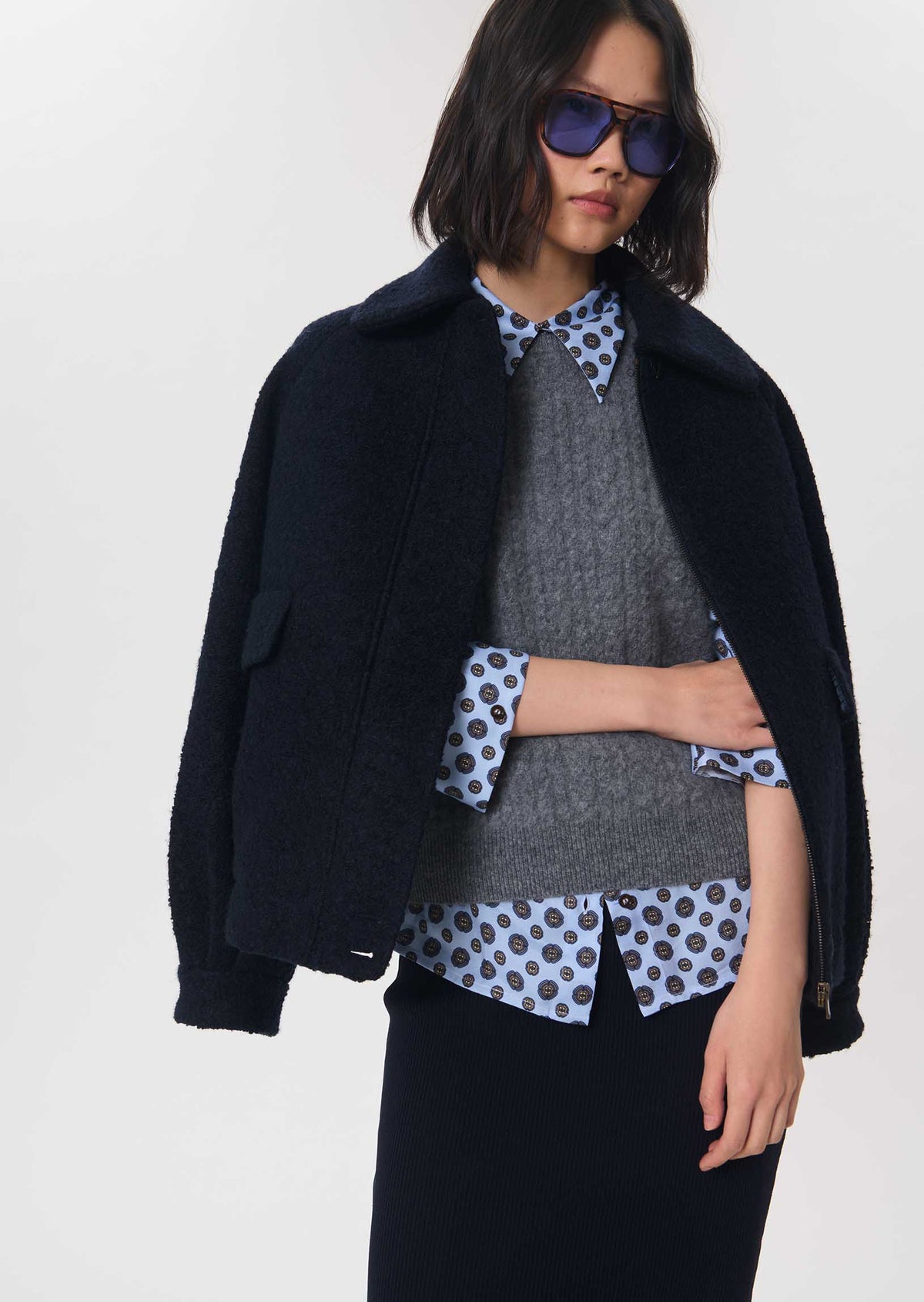 Pamela sweater in grey wool by Tara Jarmon