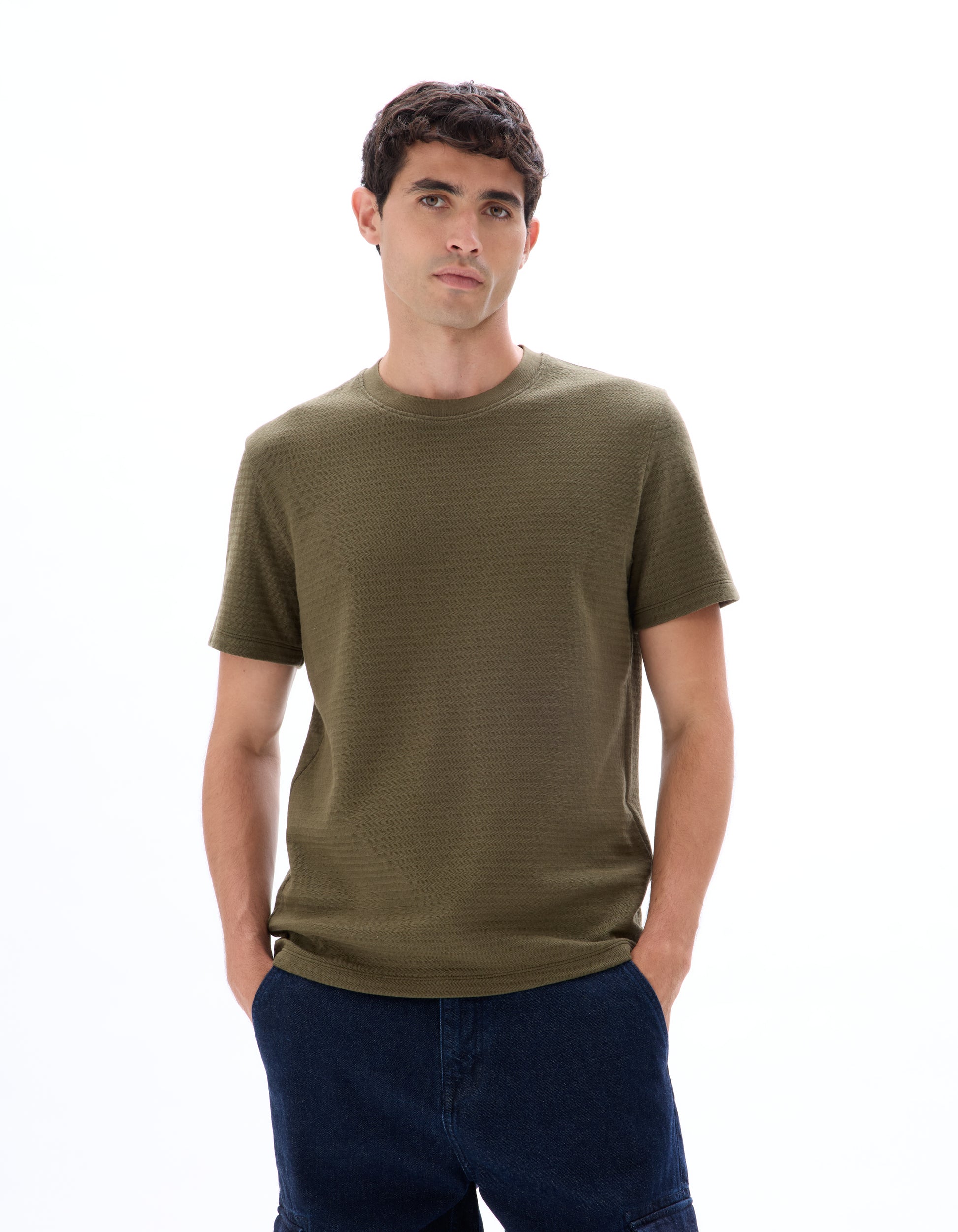 Kaki Short Sleeves Tshirt - Celio Lebanon