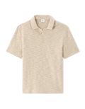 Celio Regular Fit Cuban Collar Bouclé Effect Polo - Beige