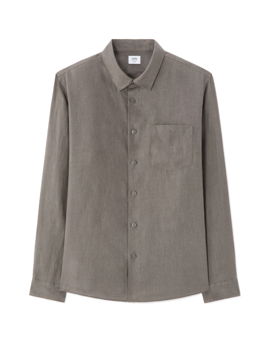 Celio 100% Linen Regular Fit Shirt - Grey