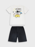 Black Set(Blouse,Shorts) for Boys