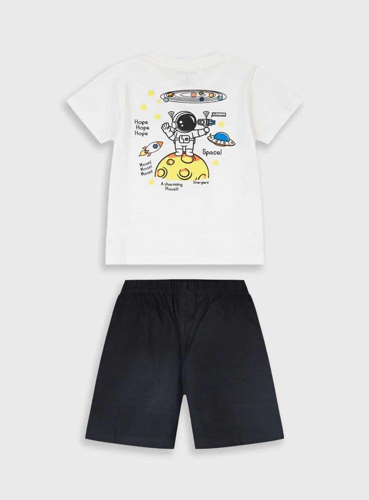 Black Set(Blouse,Shorts) for Boys