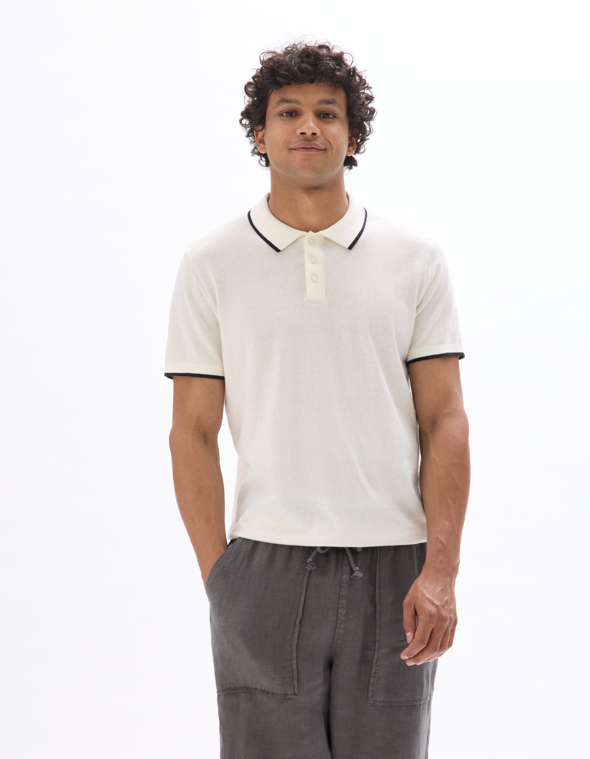Ecru Short Sleeves Polo - Celio Lebanon