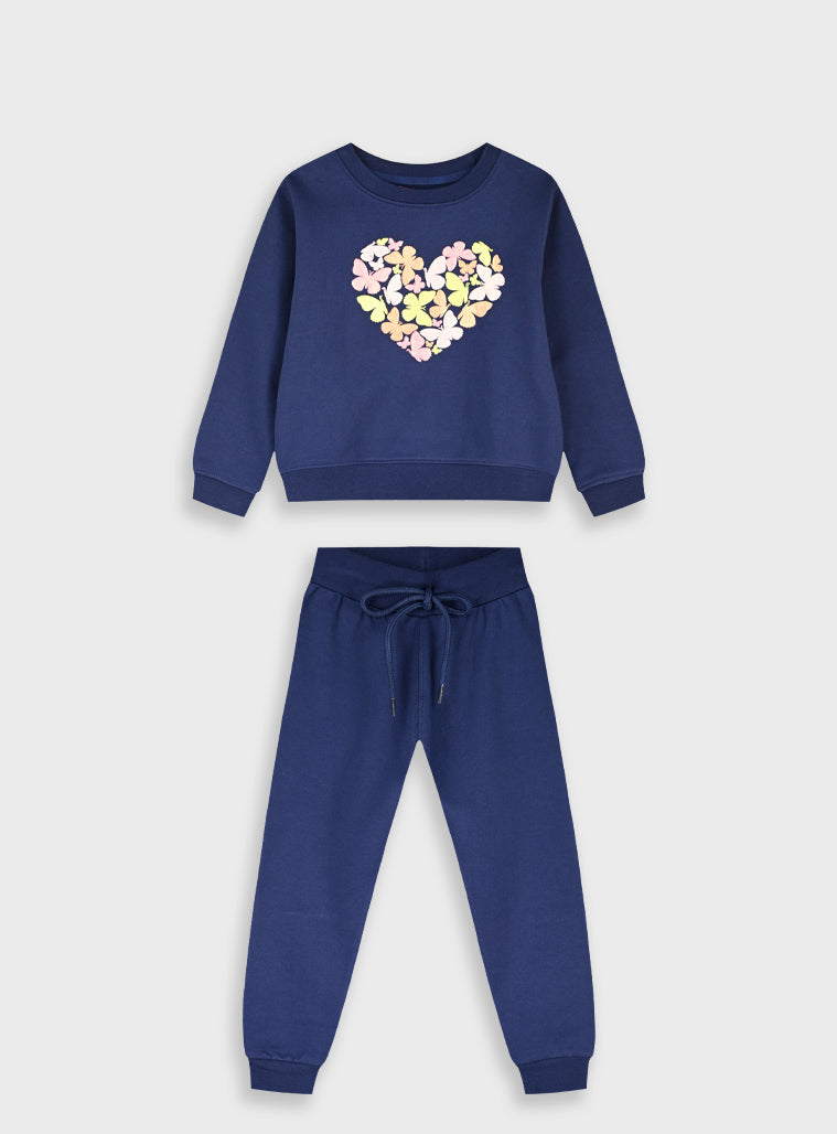 Cotton Girl Tracksuit - Blue