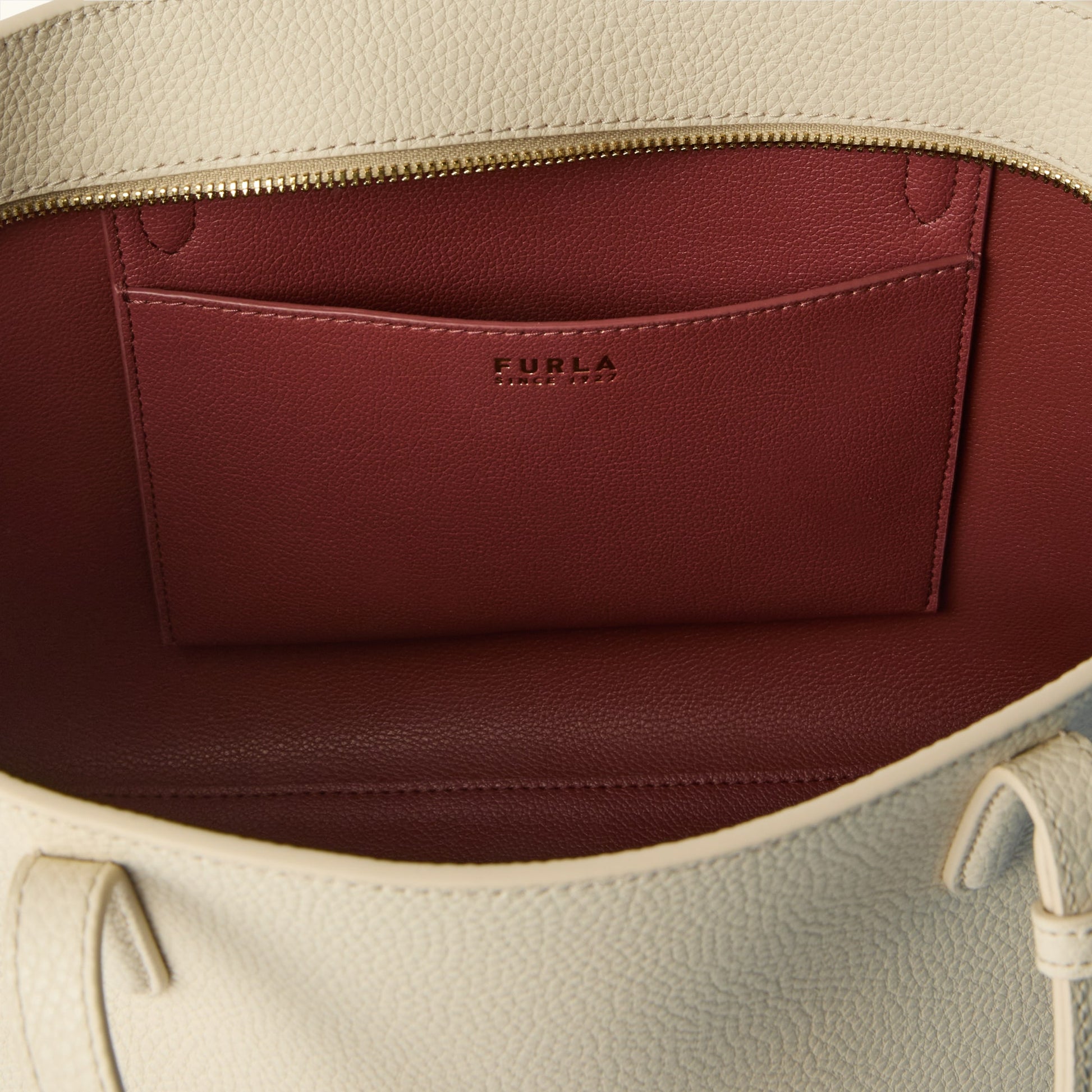 Furla Ava M Tote W/Zip in White - Bags 