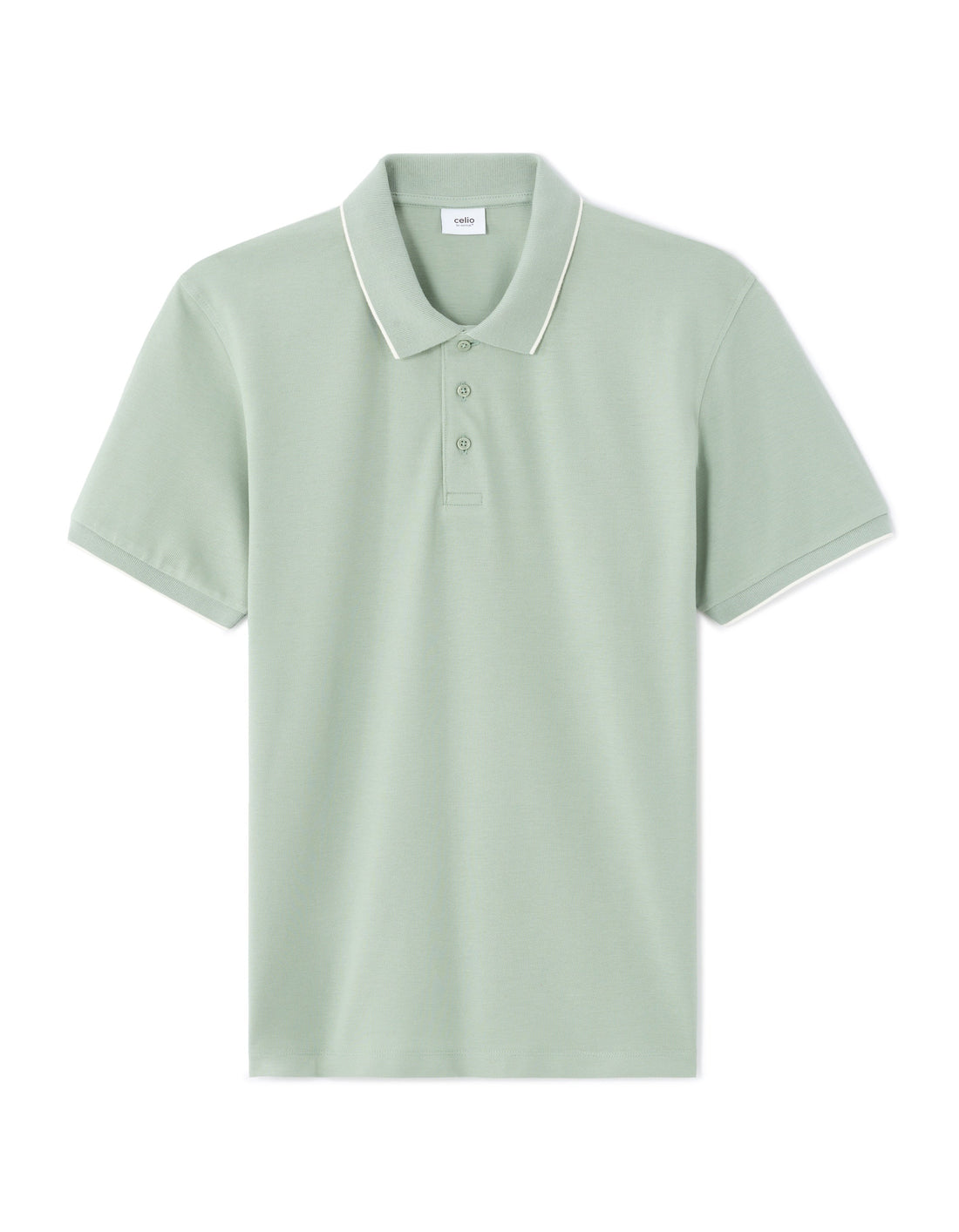 Mint Green Regular Fit 100% Cotton Pique Polo Celio