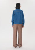 Chloe shirt in denim blue cotton by Tara Jarmon