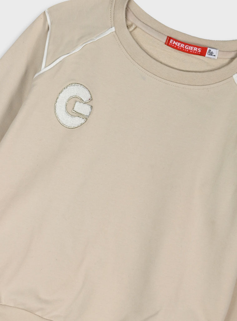 Children's Offwhite Tracksuit(Blouse,Trousers) For Girl