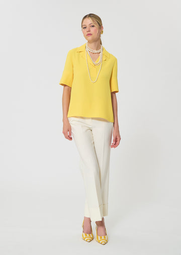 Tony yellow in fluid crepe