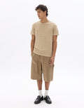 Celio 100% Cotton Regular Fit Textured Knit T-shirt - Beige