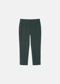 trousers in dark green in fluid crepe