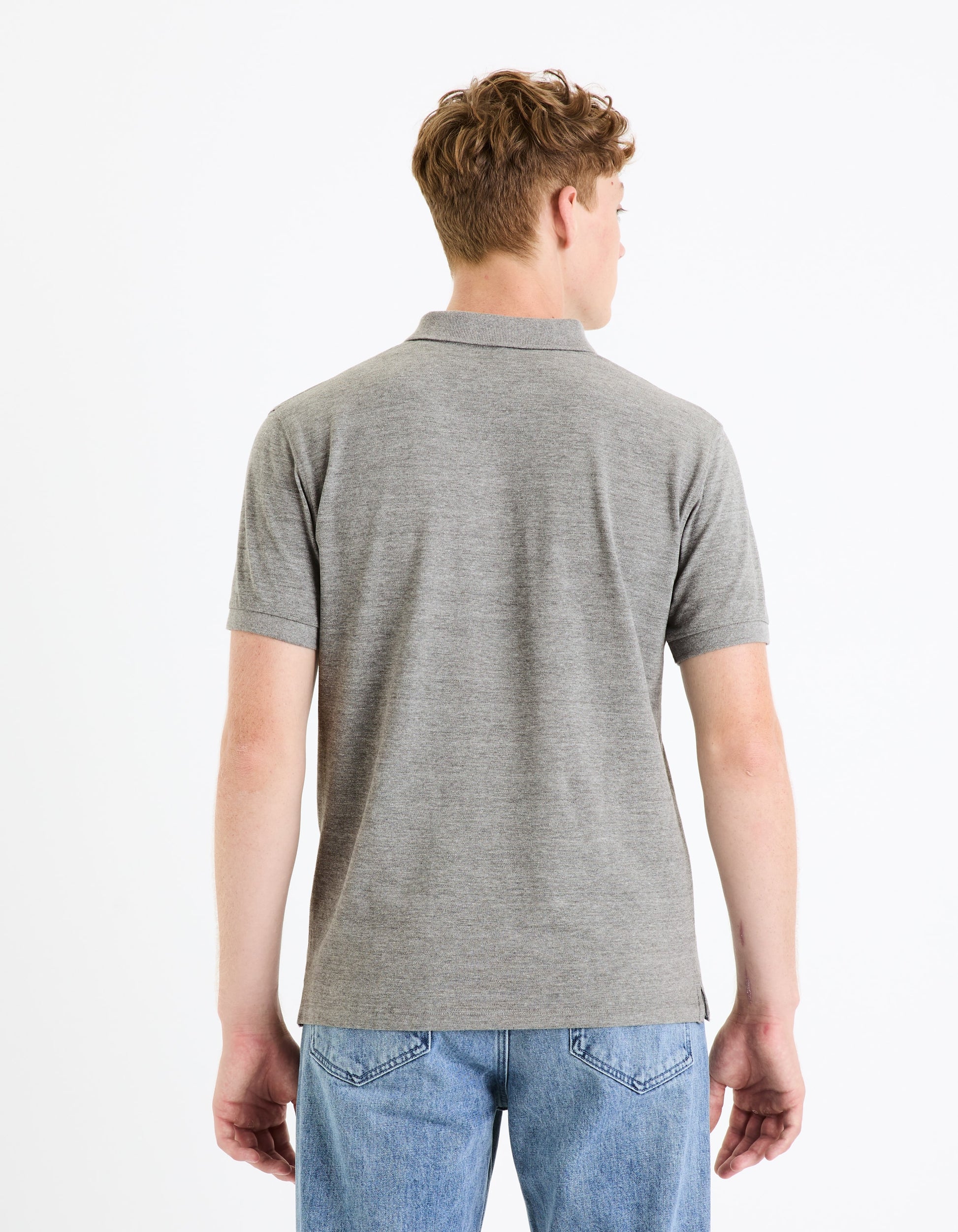 TEONE HEATHER GREY SS POLO - Celio lebanon