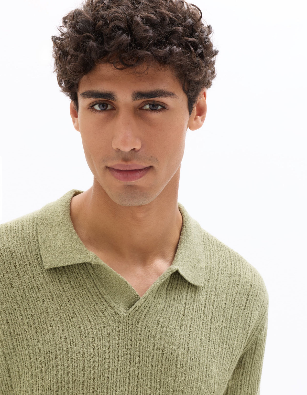 Celio Cotton Blend Short-Sleeved Polo - Green