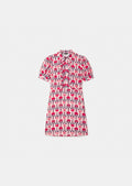 dress in pale pink retro print