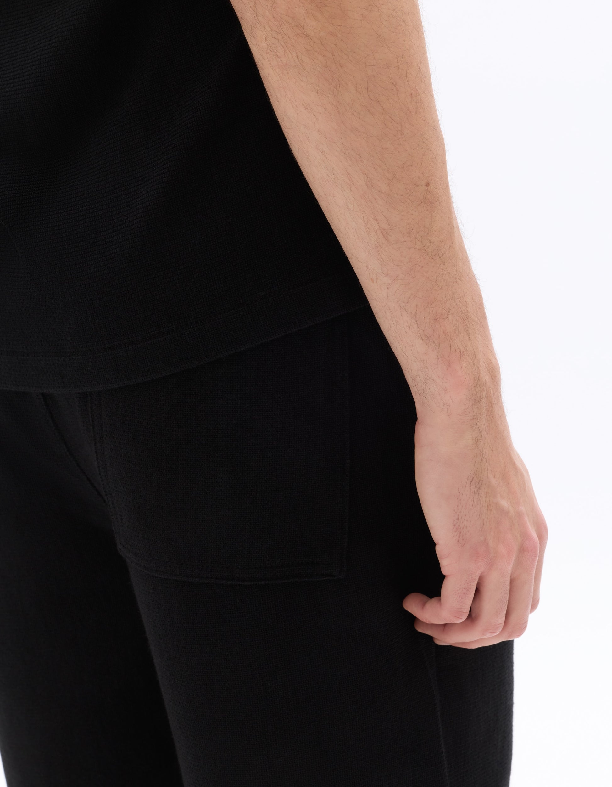 Celio Black Textured Knit Bermuda - Black