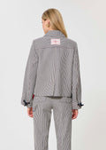 coat in ecru with cotton stripes