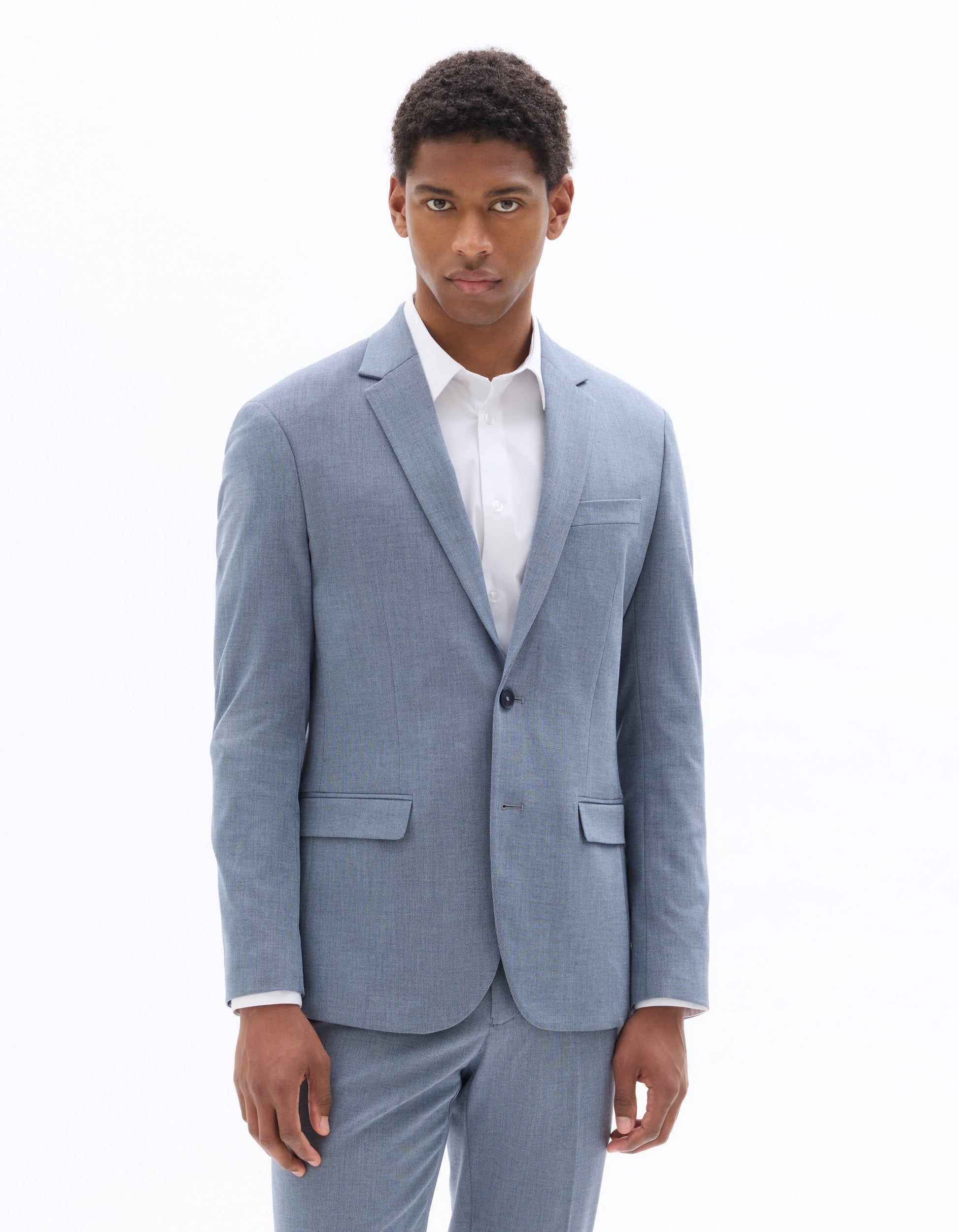 Slim Fit Stretch Blue Suit Jacket Celio
