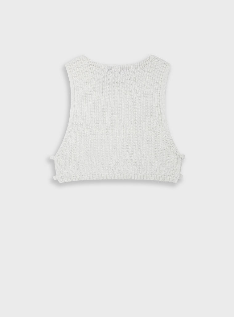 Children's Offwhite Blouse Vest For Girl