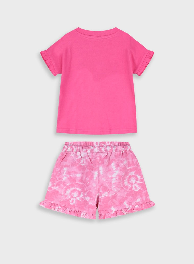 Pink Set(Blouse,Shorts) for Girls