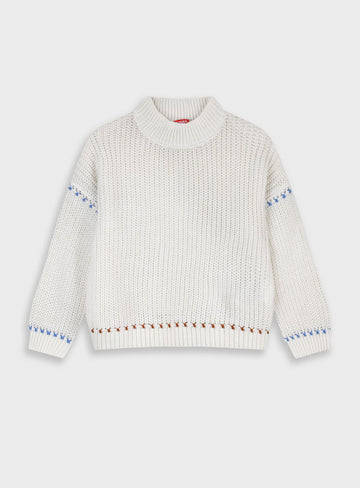 Children's Offwhite Blouse Knitwear For Girl