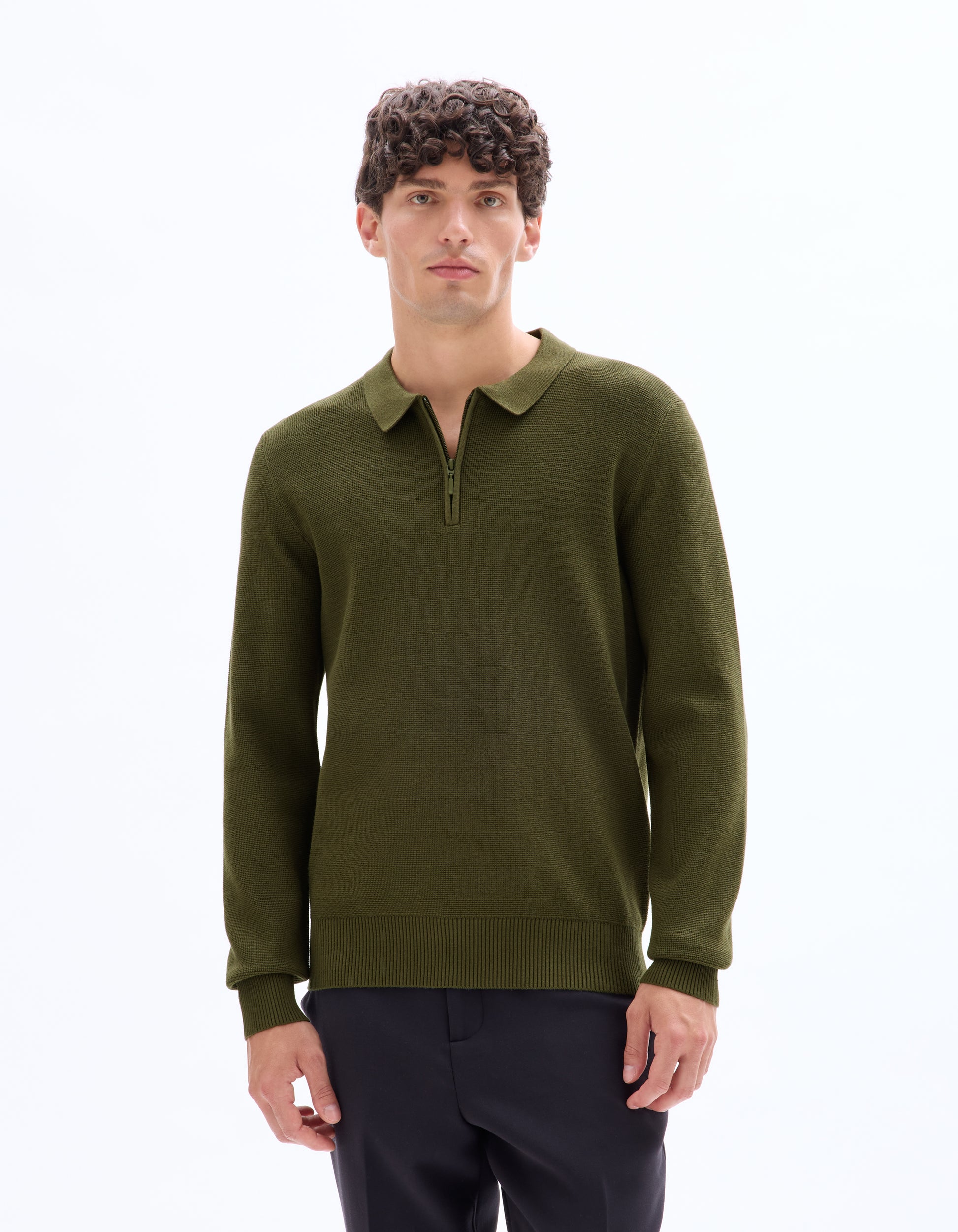 Kaki Crew Neck Jumper - Celio Lebanon