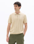 Striped zip-neck polo Celio