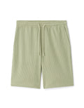 Green Regular Fit Ribbed Knit Bermuda Shorts<br>100% Cotton Celio
